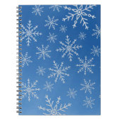 Blue Snowflake Notebook – Winter Aesthetic Journal Notitieboek (Voorkant)