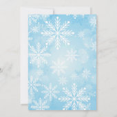 Blue Snowflake Ornament kerstparty Kaart (Achterkant)