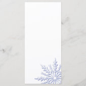 Blue Snowflake over White Winter Wedding Programme Programma (Achterkant)