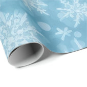 Blue Snowflake Pattern Cadeaupapier (Rol Hoek)