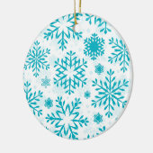 Blue Snowflake Pattern Ceramic Christmas Ornament (Links)