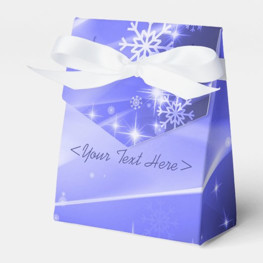 Blue Snowflake Pattern kerstvierkant Bedankdoosjes (Voorkant Zijde)