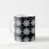 Blue Snowflake Pattern Koffiemok (Voorkant links)