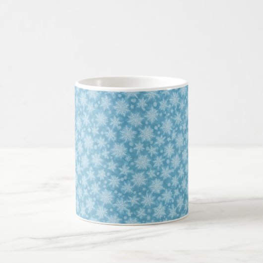 Blue Snowflake Pattern Koffiemok (Center)