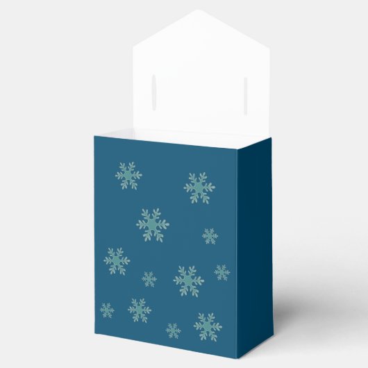 Blue Snowflake Pattern Merry Kerstfeestdag Bedankdoosjes (Geopend)