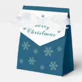 Blue Snowflake Pattern Merry Kerstfeestdag Bedankdoosjes (Voorkant Zijde)