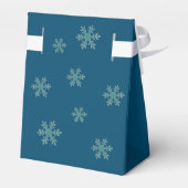 Blue Snowflake Pattern Merry Kerstfeestdag Bedankdoosjes (Achterkant)