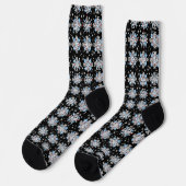 Blue Snowflake Pattern Sokken (Links)
