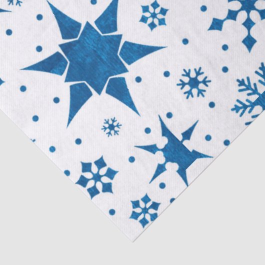 Blue Snowflake Pattern Tissuepapier (Detail)