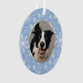 Blue Snowflake Paw Motif Pet Photo (devant)