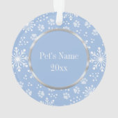 Blue Snowflake Paw Motif Pet Photo (dos)