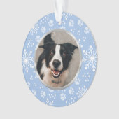 Blue Snowflake Paw Motif Pet Photo (devant)