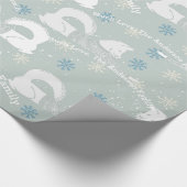 Blue Snowflake Personalized Fox Knit Aztec Sweater Cadeaupapier (Hoek)