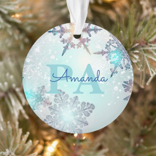 Blue Snowflake Personalized Name PA (Arbre)
