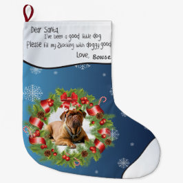 Blue Snowflake PHOTO LIJST voor de foto van uw hon Grote Kerstsok