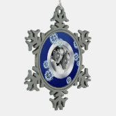 Blue Snowflake Photo Template Kerstmis Tin Sneeuwvlok Ornament (Links)