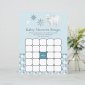 Blue Snowflake Polar Beer Baby shower Bingo Game (Staand voorkant)