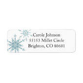 Blue Snowflake Return Address Label (Voorkant)