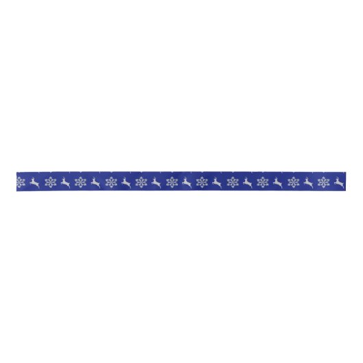Blue Snowflake Silver Reindeer Lint (Voorkant)