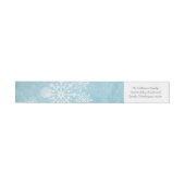 Blue Snowflake Swirls Holiday Adresetiketten (Individueel)