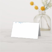 Blue Snowflake Tent Menu Card — Winter First Birth (Achterkant)