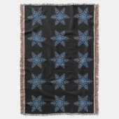 Blue Snowflake Throw Blanket Deken (Voorkant Verticaal)