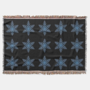Blue Snowflake Throw Blanket Deken