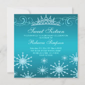 Blue Snowflake & Tiara Design Invitation Anniversa (Devant)