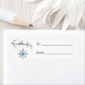 Blue Snowflake Tree Christmas Etiket (Insitu)