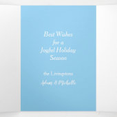 Blue Snowflake Two Photo Pas getrouwd Holiday Trif Drieluik Wenskaart (Binnenkant midden)