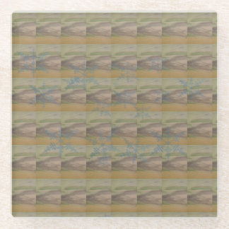 Blue snowflake waves on the Seashore Glazen Onderzetter