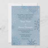 Blue Snowflake Winter 5x7 Weddenschap Kaart (Voorkant)