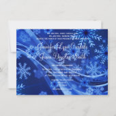 Blue Snowflake Winter Kerstbruiloft Uitnodiging (Voorkant)