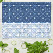 Blue Snowflake Winter Kitchen Towel Theedoek (Gevouwen)