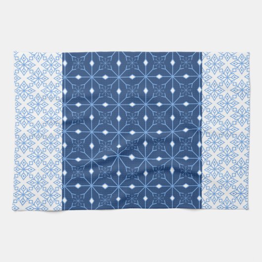 Blue Snowflake Winter Kitchen Towel Theedoek (Horizontaal)