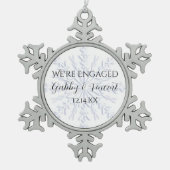 Blue Snowflake Winter Verloving Tin Sneeuwvlok Ornament (Voorkant)