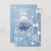 Blue Snowflake Winter Wonderland RSVP (Devant / Derrière)
