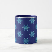 Blue Snowflakes Art Mug Cup Mok (Midden)