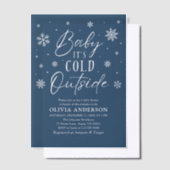 Blue Snowflakes Baby Het is koud buiten Baby showe Vellum Uitnodigingen (Offset)