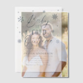 Blue Snowflakes Baby Het is koud buiten Baby showe Vellum Uitnodigingen (Offset (Koppel))