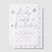 Blue Snowflakes Baby Het is koud buiten Baby showe Vellum Uitnodigingen (Offset (Uitnodiging))
