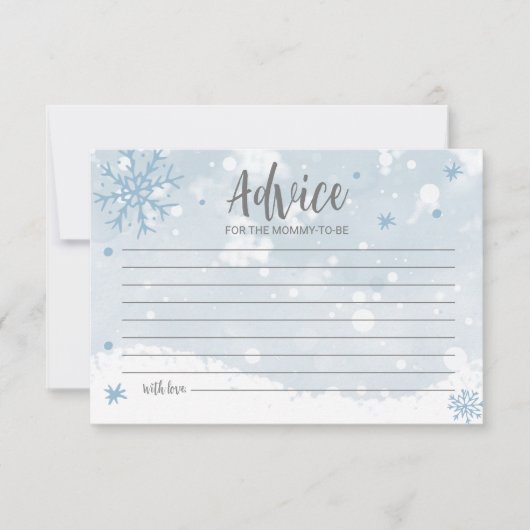 Blue Snowflakes Boy Baby shower Conseils Cartes (Devant)