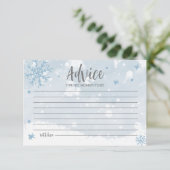 Blue Snowflakes Boy Baby shower Conseils Cartes (Debout devant)