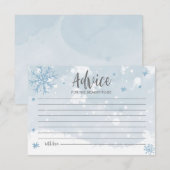 Blue Snowflakes Boy Baby shower Conseils Cartes (Devant / Derrière)