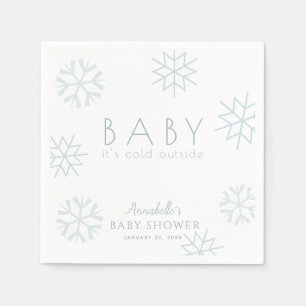 Blue Snowflakes Boy Baby shower Napkins Servet
