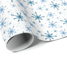 Blue Snowflakes Cadeaupapier