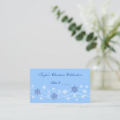 Blue Snowflakes Cartes de lieux de vacances (Debout devant)