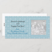 Blue Snowflakes Cartes photos de vacances (Devant / Derrière)