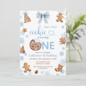 Blue Snowflakes Cookies is turning one Kaart (Staand voorkant)