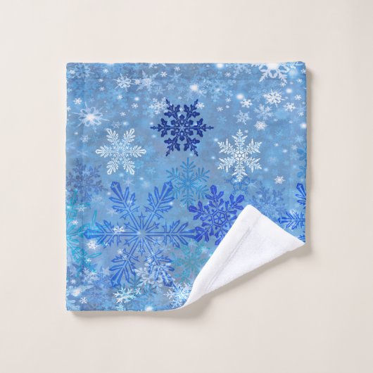 Blue Snowflakes Design Ensemble de serviettes de b (Gant de toilette)